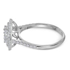 Dazzling Diamond Halo Cluster Ring - Front View