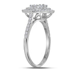 Dazzling Diamond Halo Cluster Ring - Side View