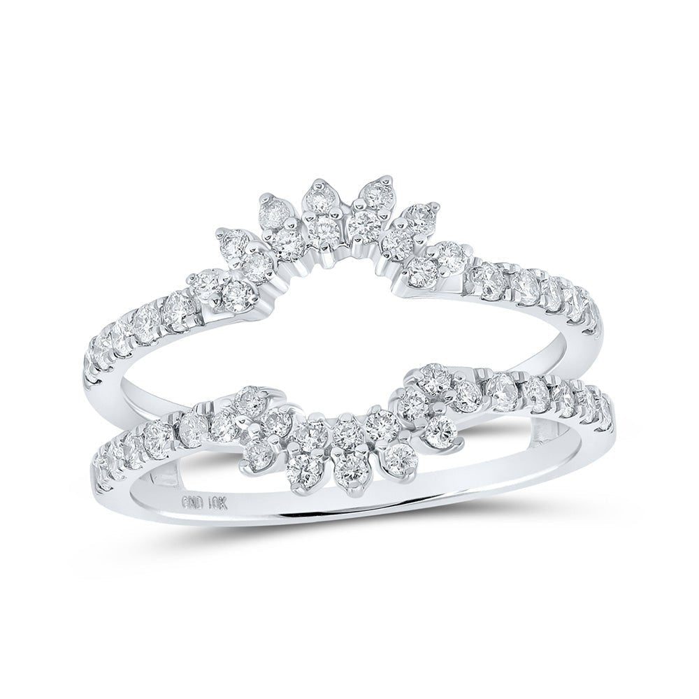 Dazzling Diamond Halo Wedding Band - 10kt White Gold Wrap Enhancer - Splendid Jewellery