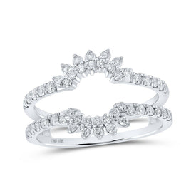 Dazzling Diamond Halo Wedding Band - 10kt White Gold Wrap Enhancer - Splendid Jewellery