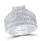 Dazzling Diamond Halo Wedding Ring Band Set - Splendid Jewellery
