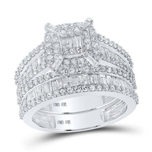 Load image into Gallery viewer, Dazzling Diamond Halo Wedding Ring Band Set - Splendid Jewellery