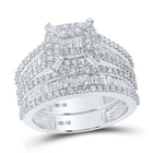 Dazzling Diamond Halo Wedding Ring Band Set - Splendid Jewellery