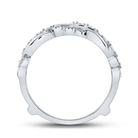 Dazzling Diamond Halo Wrap Enhancer Wedding Band - Top View