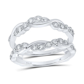 Dazzling Diamond Halo Wrap Enhancer Wedding Band - Front View