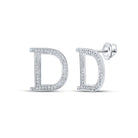 Dazzling Diamond Initial Earrings in 10kt White Gold - Splendid Jewellery