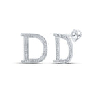 Dazzling Diamond Initial Earrings in 10kt White Gold - Splendid Jewellery