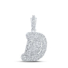 Dazzling Diamond Initial Pendant in 10kt White Gold - Splendid Jewellery