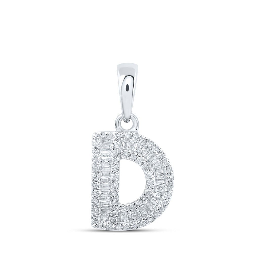 Dazzling Diamond Initial Pendant in 10kt White Gold - Splendid Jewellery