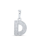 Dazzling Diamond Initial Pendant in 10kt White Gold - Splendid Jewellery