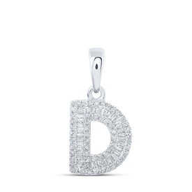 Dazzling Diamond Initial Pendant in 10kt White Gold - Splendid Jewellery