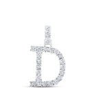 Dazzling Diamond Initial Pendant in 10kt White Gold | Elegant Letter "D" Pendant with Sparkling Diamonds - Splendid Jewellery