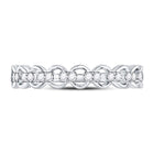 Dazzling Diamond Link Stackable Band Ring | 10kt White Gold Womens Round Diamond Stackable Band Ring 1/8 Cttw Front View from Splendid Jewellery