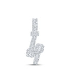 Dazzling Diamond Square Cuff Pendant - 10kt White Gold Womens Round Diamond Fashion Pendant 1 Cttw - Splendid Jewellery