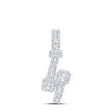 Load image into Gallery viewer, Dazzling Diamond Square Cuff Pendant - 10kt White Gold Womens Round Diamond Fashion Pendant 1 Cttw - Splendid Jewellery