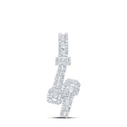 Dazzling Diamond Square Cuff Pendant - 10kt White Gold Womens Round Diamond Fashion Pendant 1 Cttw - Splendid Jewellery