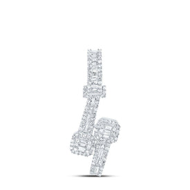 Dazzling Diamond Square Cuff Pendant - 10kt White Gold Womens Round Diamond Fashion Pendant 1 Cttw - Splendid Jewellery