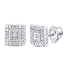 Dazzling Diamond Square Earrings in 10kt White Gold - Splendid Jewellery