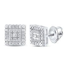 Load image into Gallery viewer, Dazzling Diamond Square Earrings in 10kt White Gold - Splendid Jewellery
