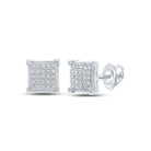 Dazzling Diamond Square Earrings in 10kt White Gold - Splendid Jewellery