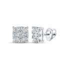 Dazzling Diamond Square Earrings in 10kt White Gold - Splendid Jewellery