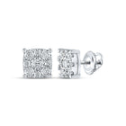 Dazzling Diamond Square Earrings in 10kt White Gold - Splendid Jewellery