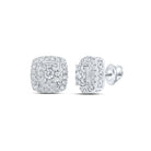 Dazzling Diamond Square Earrings in 10kt White Gold - Splendid Jewellery