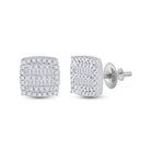 Dazzling Diamond Square Earrings in 10kt White Gold - Splendid Jewellery