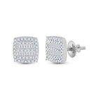 Dazzling Diamond Square Earrings in 10kt White Gold - Splendid Jewellery