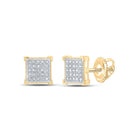 Dazzling Diamond Square Earrings in 10kt Yellow Gold - Splendid Jewellery - Splendid Jewellery