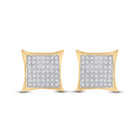 Dazzling Diamond Square Kite Earrings in 10kt Yellow Gold  Side View from Splendid Jewellery