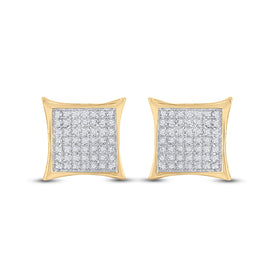 Dazzling Diamond Square Kite Earrings in 10kt Yellow Gold  Side View from Splendid Jewellery
