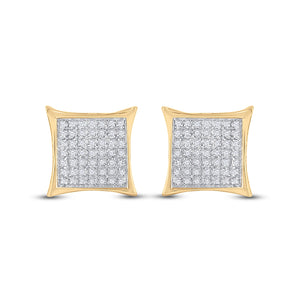 Dazzling Diamond Square Kite Earrings in 10kt Yellow Gold - Splendid Jewellery