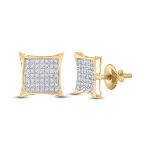 Dazzling Diamond Square Kite Earrings in 10kt Yellow Gold - Splendid Jewellery