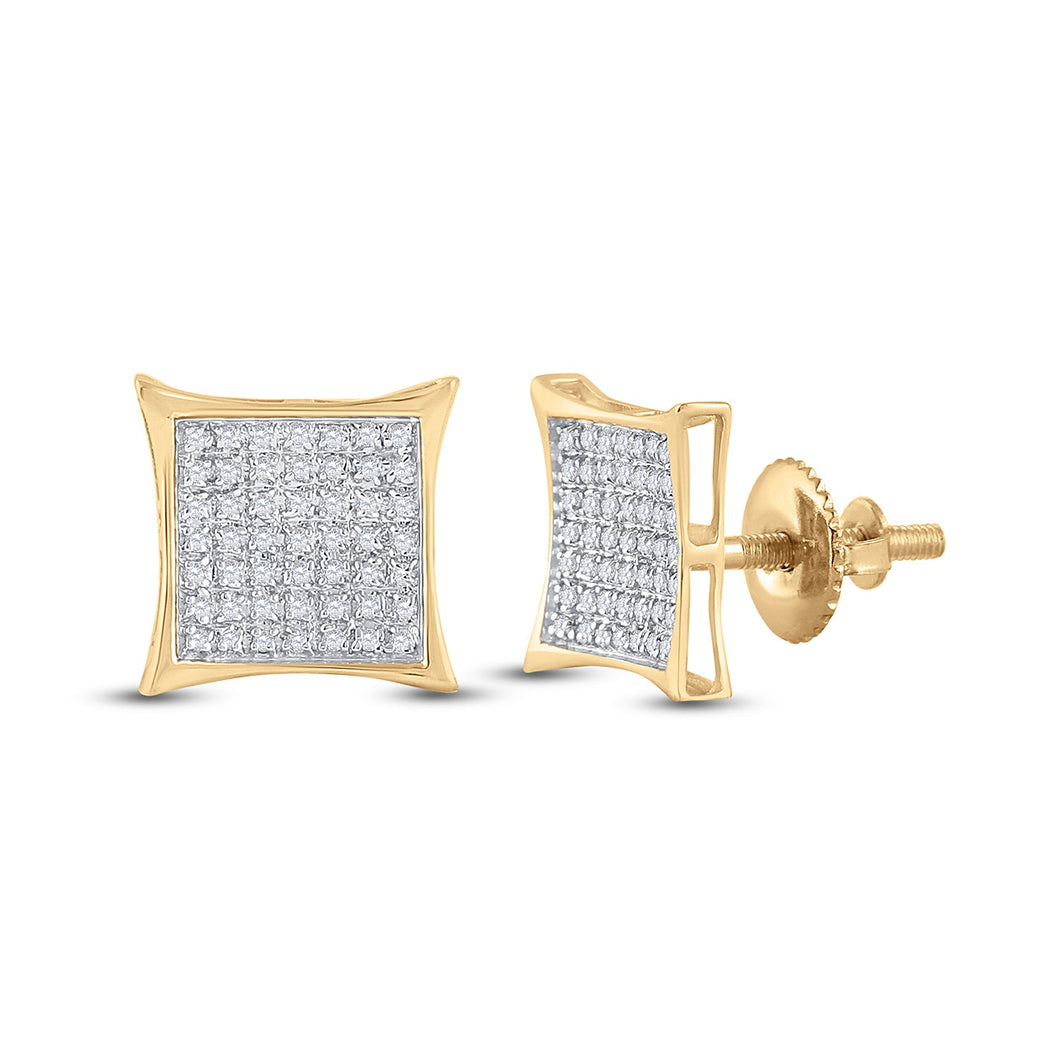 Dazzling Diamond Square Kite Earrings in 10kt Yellow Gold - Splendid Jewellery