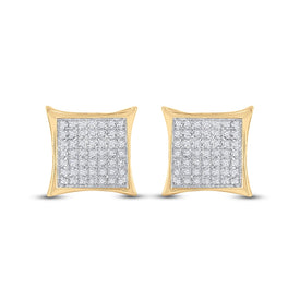 Dazzling Diamond Square Kite Earrings in 10kt Yellow Gold - Splendid Jewellery