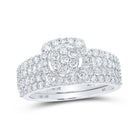 Dazzling Dreams Diamond Halo Bridal Wedding Ring Set - Splendid Jewellery
