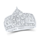 Dazzling Elegance: 10kt White Gold Teardrop Diamond Bridal Ring - Splendid Jewellery