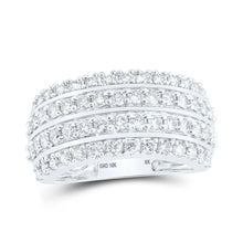 Load image into Gallery viewer, Dazzling Elegance | 10kt White Gold Women's Round Diamond 4 - Row Fashion Ring 1 - 5/8 Cttw - Splendid Jewellery