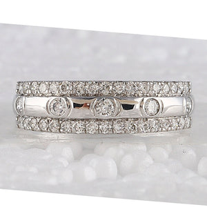 Dazzling Elegance | 10kt White Gold Womens Round Diamond Anniversary Ring 1/2 Cttw - Splendid Jewellery