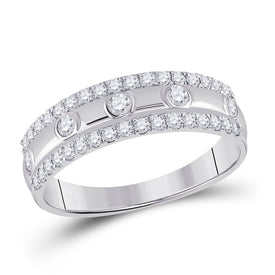 Dazzling Elegance | 10kt White Gold Womens Round Diamond Anniversary Ring 1/2 Cttw Top view from the 10Kt White Gold Womens Round Diamond Anniversary Ring 1 2 Cttwpin246741 collection by Splendid Jewellery