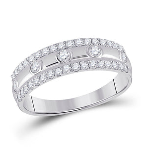 Dazzling Elegance | 10kt White Gold Womens Round Diamond Anniversary Ring 1/2 Cttw - Splendid Jewellery