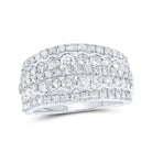 Dazzling Elegance: 10kt White Gold Womens Round Diamond Band Ring 1 - 5/8 Cttw - Splendid Jewellery