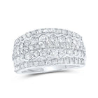 Dazzling Elegance: 10kt White Gold Womens Round Diamond Band Ring 1 - 5/8 Cttw - Splendid Jewellery