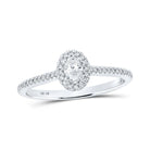 Dazzling Elegance: White Gold Oval Diamond Halo Bridal Wedding Ring - Splendid Jewellery