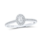 Dazzling Elegance: White Gold Oval Diamond Halo Bridal Wedding Ring - Splendid Jewellery