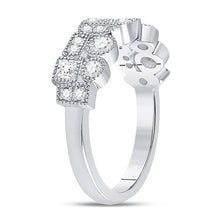 Load image into Gallery viewer, Dazzling Geometric Brilliance | 10kt White Gold Womens Round Diamond Modern Band Ring 5/8 Cttw Side 2 view from the 10Kt White Gold Womens Round Diamond Modern Geometric Band Ring 5 8 Cttwpin280261 collection by Splendid Jewellery