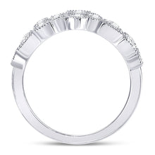 Load image into Gallery viewer, Dazzling Geometric Brilliance | 10kt White Gold Womens Round Diamond Modern Band Ring 5/8 Cttw - Splendid Jewellery