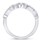 Dazzling Geometric Brilliance | 10kt White Gold Womens Round Diamond Modern Band Ring 5/8 Cttw - Splendid Jewellery