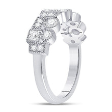Load image into Gallery viewer, Dazzling Geometric Brilliance | 10kt White Gold Womens Round Diamond Modern Band Ring 5/8 Cttw - Splendid Jewellery
